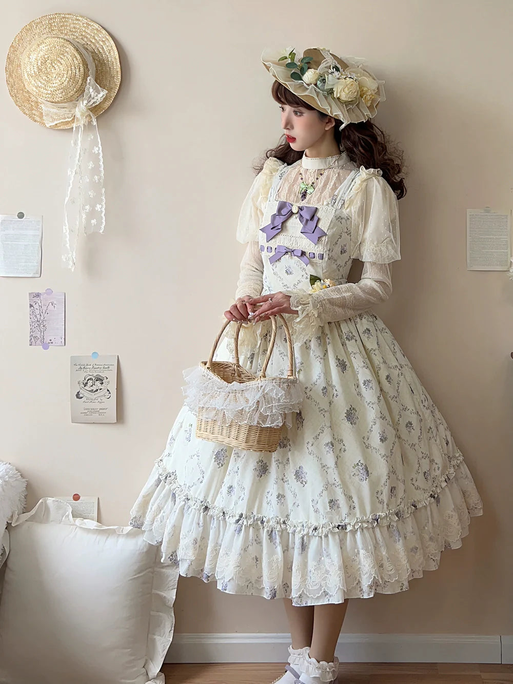 Miss Point - Kaleidoscope - Classical Lolita Shirt Dot Gauze Detachable Puff Sleeve Blouse Customized