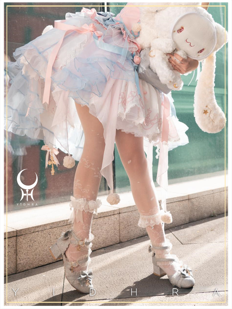 Yidhra - Nightingale and Rose - Elegant Lolita Stereo Flower Thin Tights