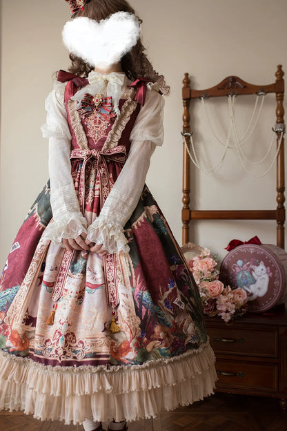 Miss Point - Kaleidoscope - Retro Lolita Dress Oil Painting Print JSK Dress Customized