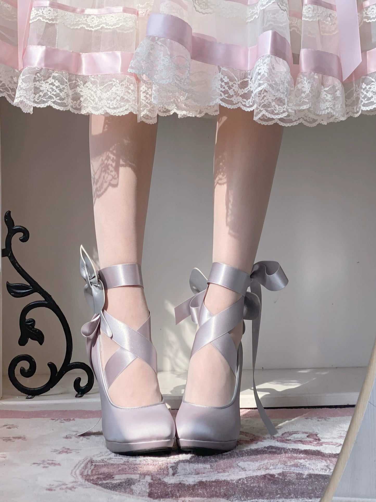 Pure Tea For Dream - Butterfly Specimen - Ballet Style Lolita Shoes Elegant Platform Lolita Heels