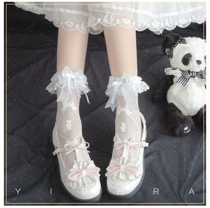 Yidhra - Bear Gummy and Milk Candy Bunny - Sweet Lolita Short Socks Lovely Socks