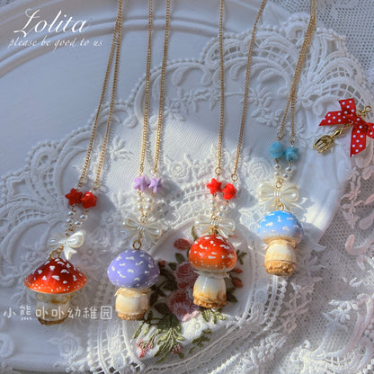 Bear Doll - Handcraft Kawaii Lolita Mushroom Necklace