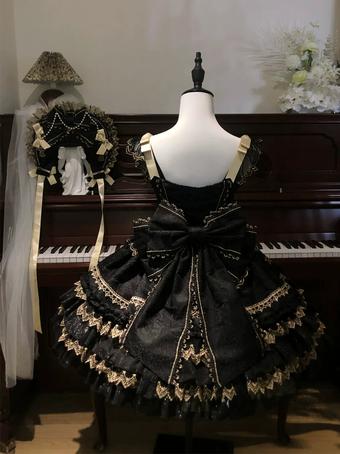 Hanguliang - Gilded Memories - Princess Lolita Jumper Dress, Tiered Ruffles