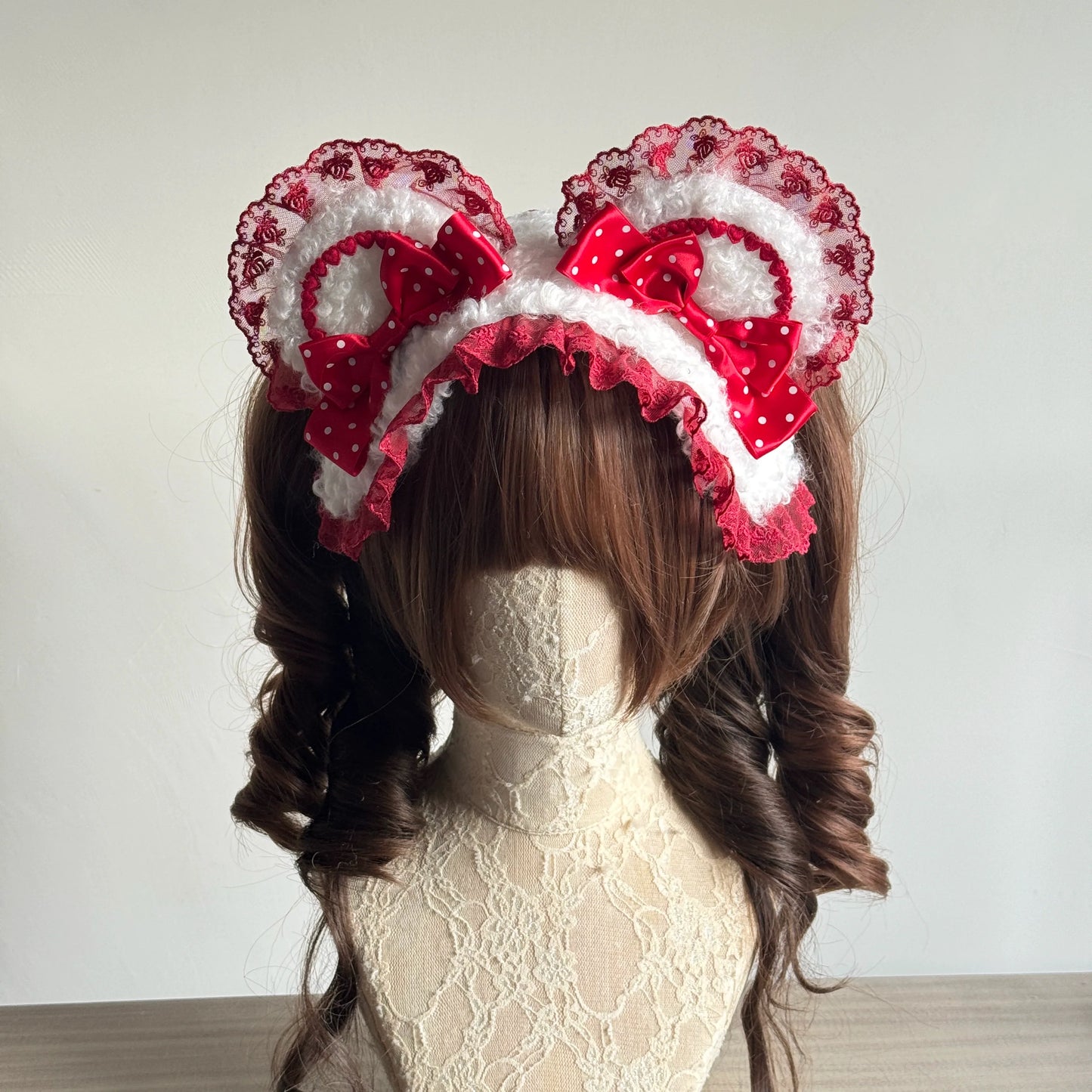 MAID - Sweet Lolita Handmade Lace Headband, Bear Ear Design