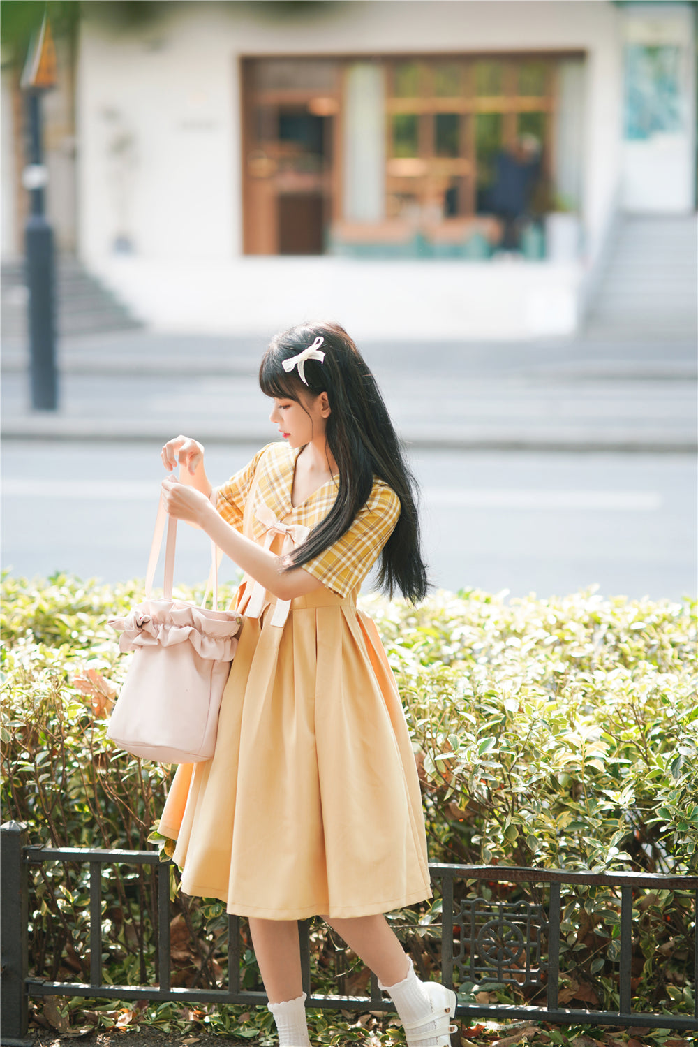 EESSILY - Macaron Waffle - Kawaii Lolita Short Sleeve Summer OP