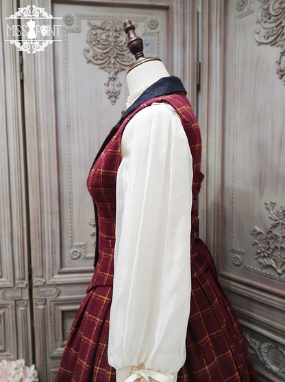 Miss Point - Rose - Elegant Lolita Pliad Print Vest Customized