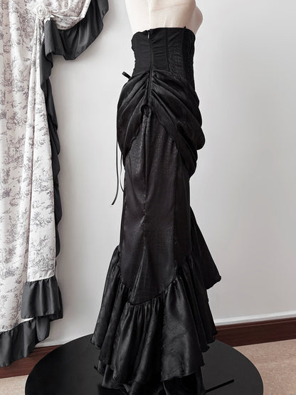 Muppet Mind Ben - Oracle - Gothic Lolita Mermaid Long Drape Skirt with Fishbone Corset