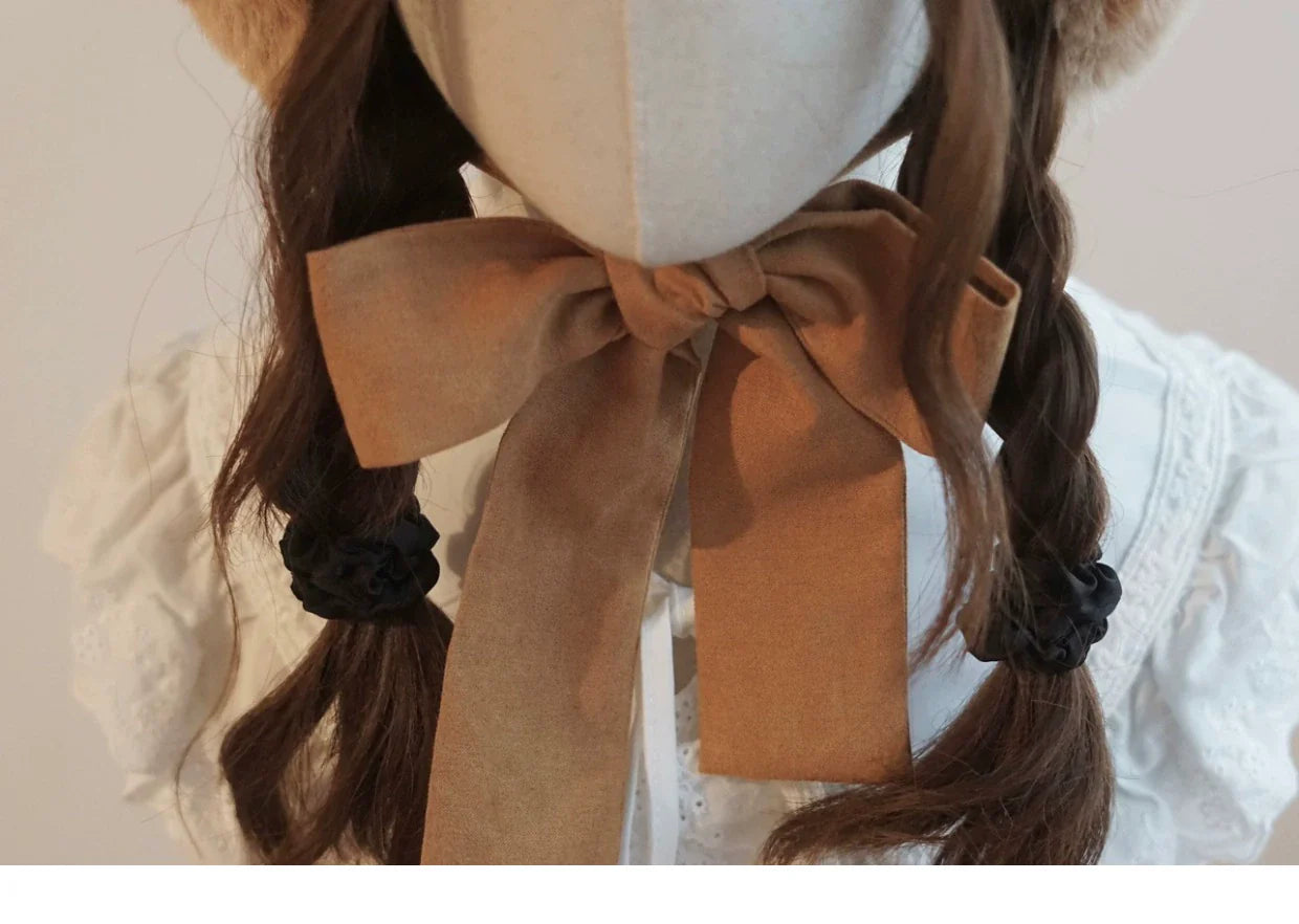 Besozealous - Winter Lolita Hat Bear Ears Hooded Hat