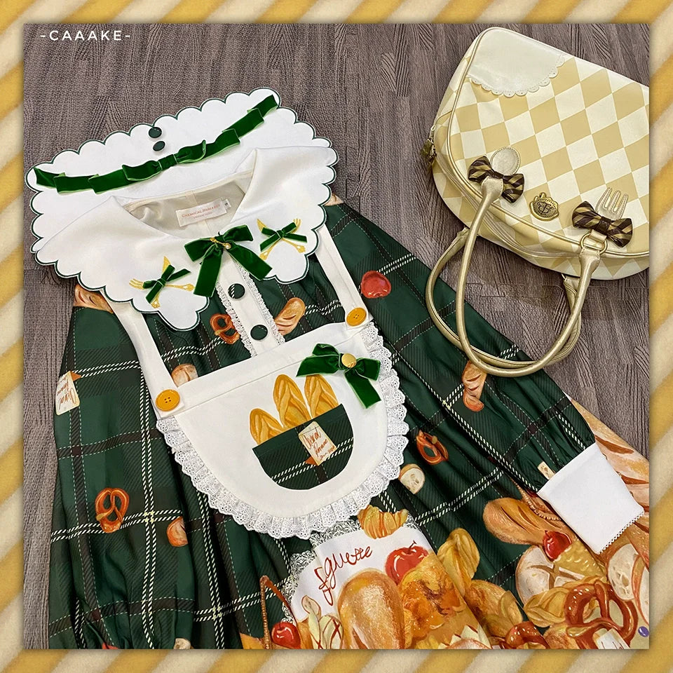 Chemical Romance - Freshly Baked Bread - Sweet Lolita OP Dress Long Sleeve Dress