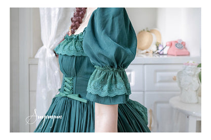 Sweet Wood - Nyx's Kiss - Plus Size Classic Lolita Short-sleeved OP Dress