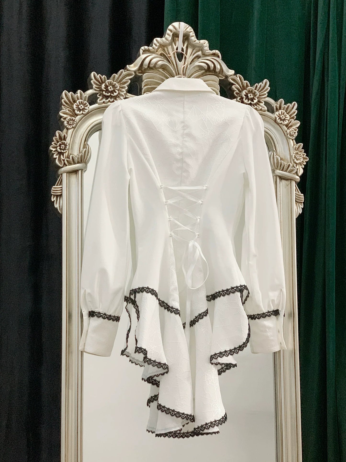 Little Dipper - Cold Rice - Ouji Lolita Shirt With Spiderweb Pattern in Several Versions