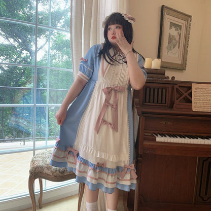 Niu Niu - Candy Sweethearts - Plus Size Lolita OP Short-Sleeve Princess Dress
