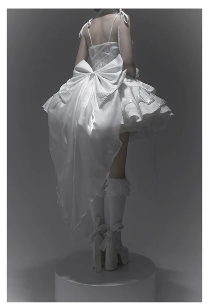 Silent Manor - White Gothic Lolita Fishbone JSK Dress