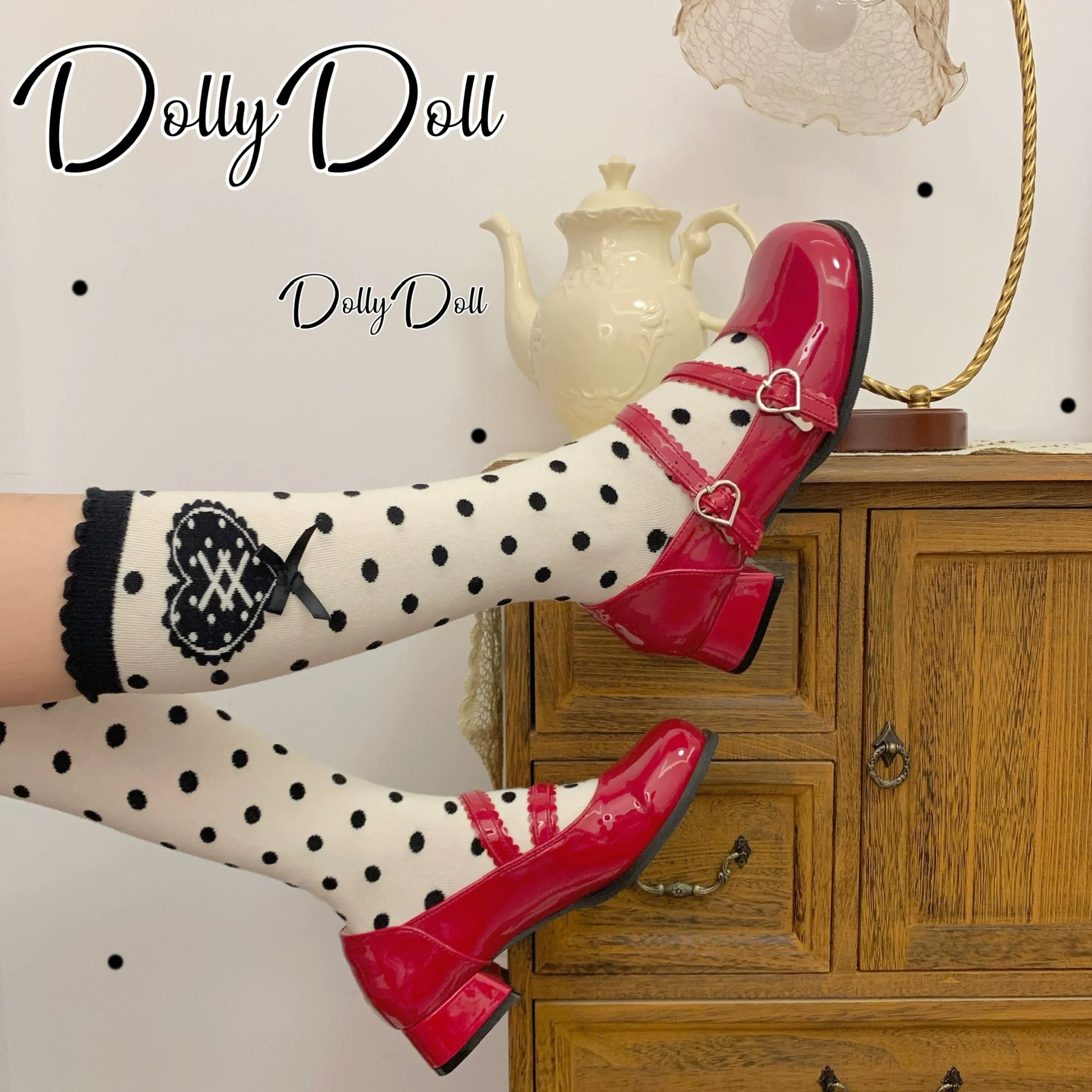 Dolly Doll - Apple Candy - Mary Jane Lolita Shoes Bow PU Low-Mid Heel Shoes