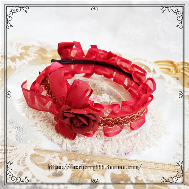 Fox Cherry - Sweet Lolita Bow Hairband Hairclip