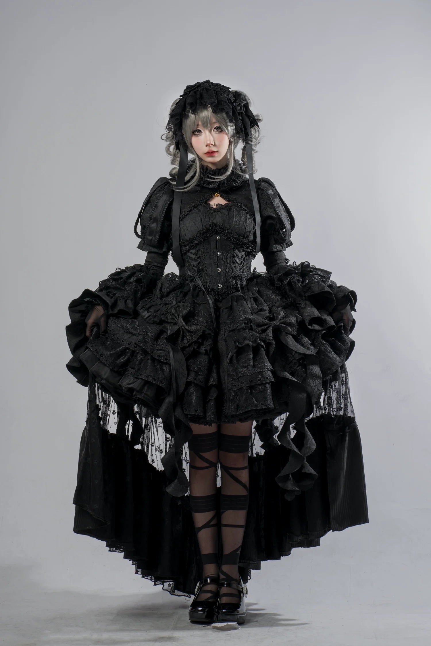 Smoothy - Caliburn - Gothic Lolita JSK Dress with Bolero with Detachable Sleeves