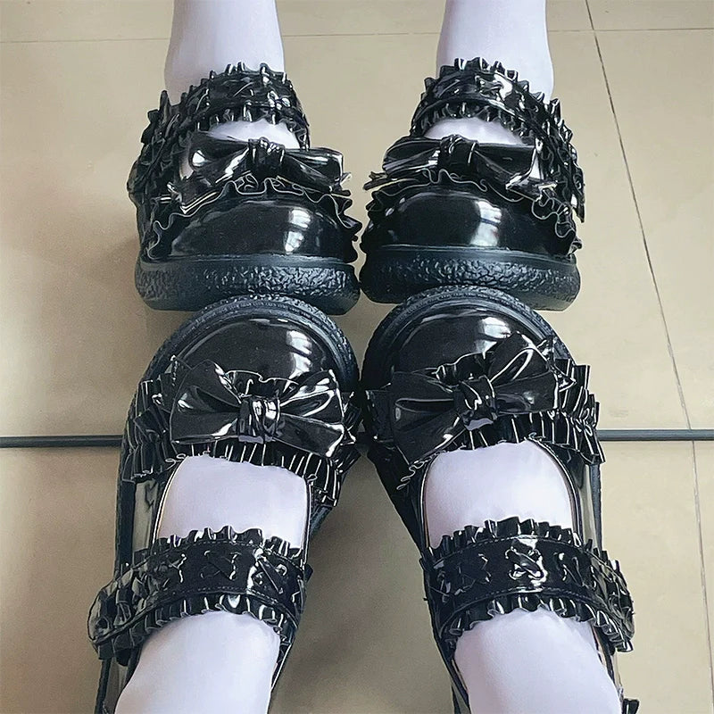 Fairy Godmother - Cute Lolita Shoes Bow Candy-Colored Lolita Flat Shoes
