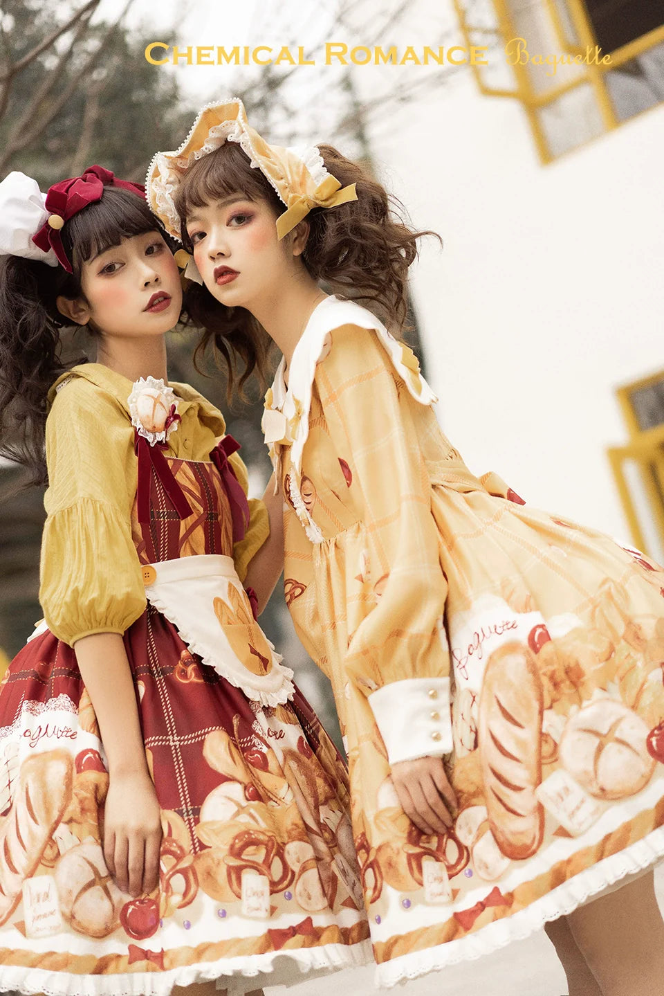 Chemical Romance - Freshly Baked Bread - Sweet Lolita OP Dress Long Sleeve Dress