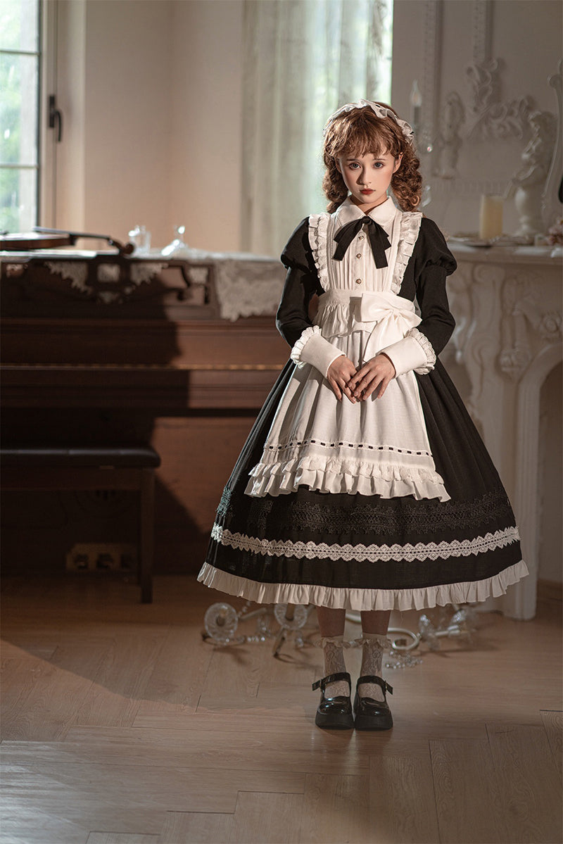 Your Princess - Maid Lolita Puff Sleeve Black Dress