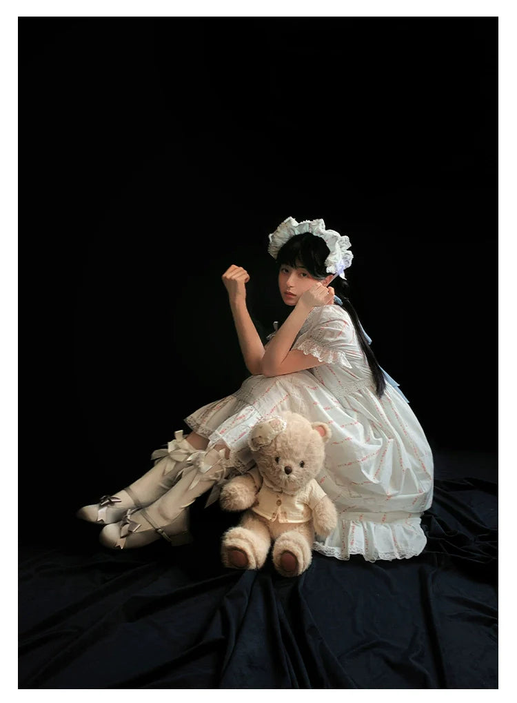 With PUJI - Annie's Dreamland - Cotton Lolita OP Dress Doll Collar Summer Dress