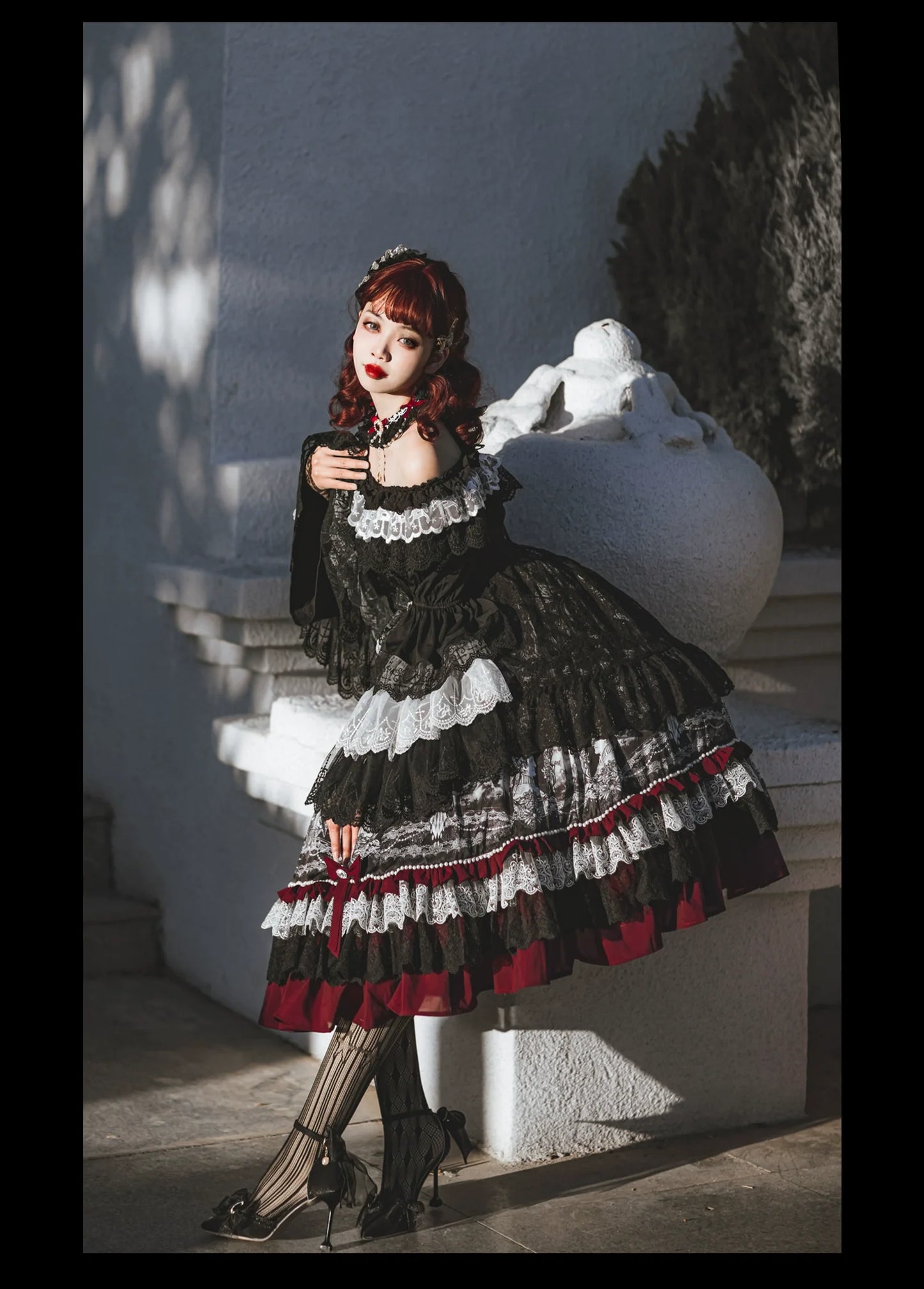 Alice in Wonderland - Undead Rider - Gothic Lolita OP Dress Winter Princess Sleeve Dress
