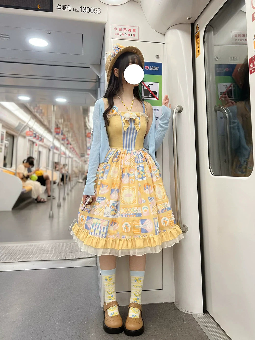 Miss Point - Daisy Lemon - Daily Lolita Lemon Print JSK Customized
