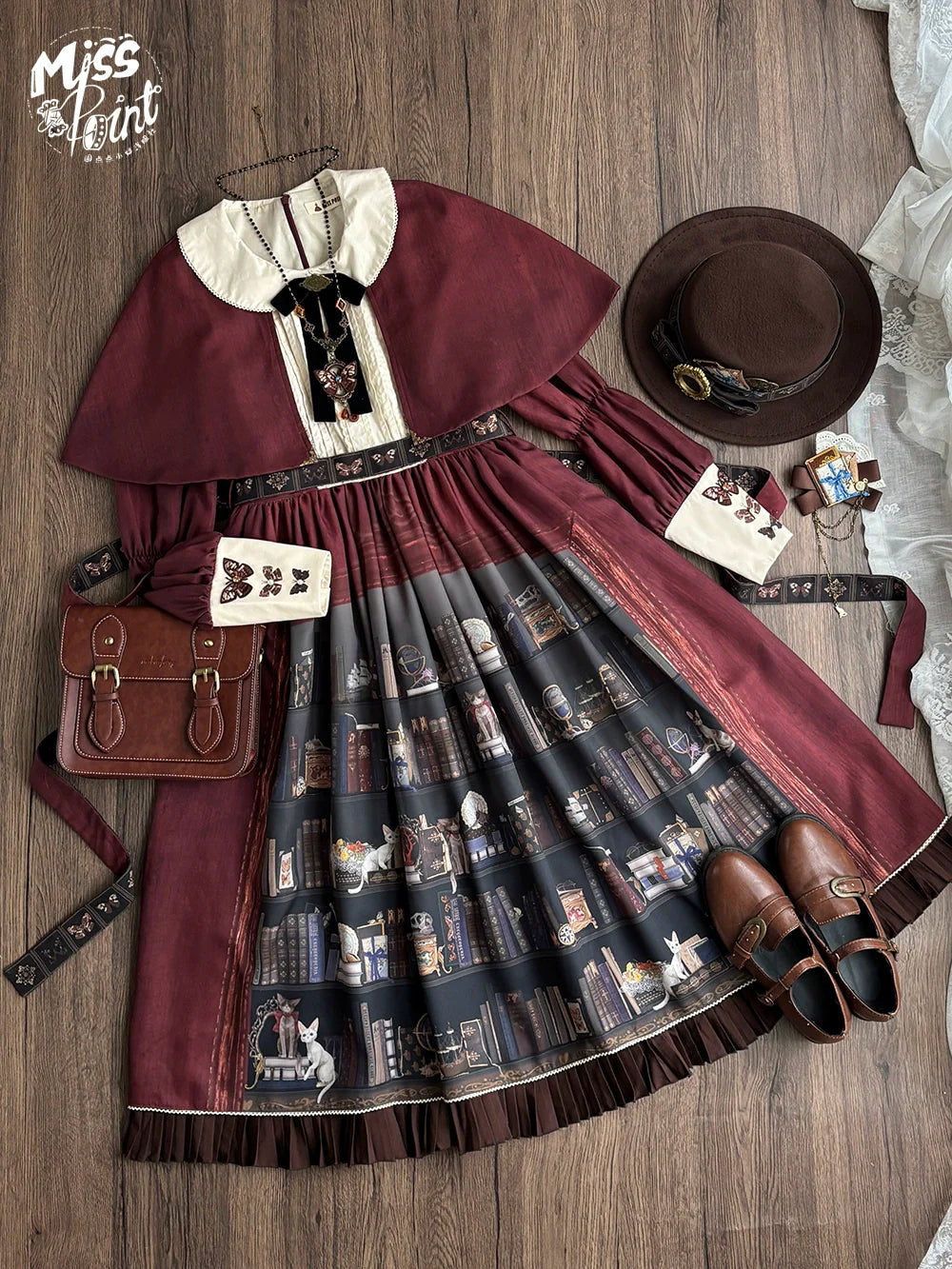 Miss Point - German Bookshelf - Classic Lolita OP Dress & Detachble Cape