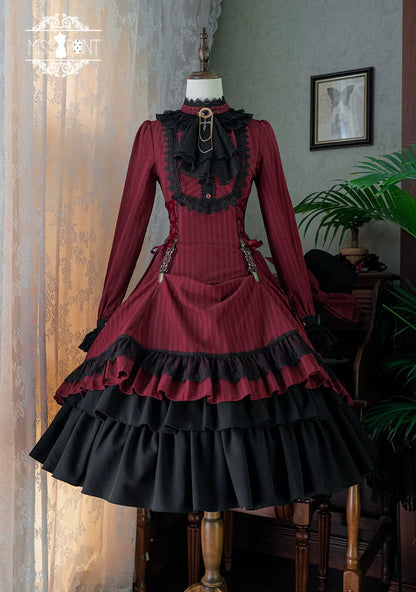Miss Point - Perintz Manor - Gothic Lolita OP Long Sleeve Retro Lolita Dress