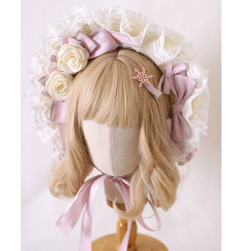 Xiaogui - Sweet Lolita Headdress Pink Handmade Christmas Accessories