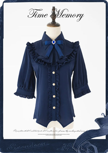 Time Memory - Earl Girl - Chiffon Classic Lolita Shirt, Mid-Length Mutton Sleeves