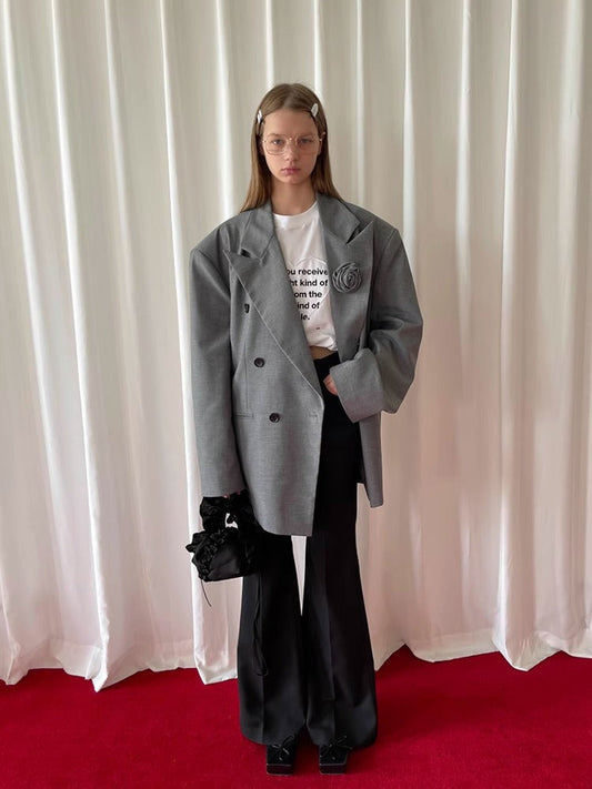 Black slim flare pants【s0000006523】