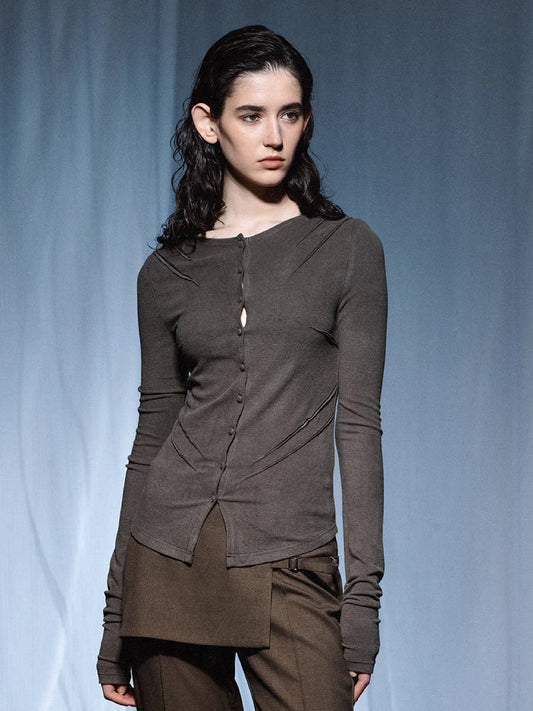 Slim fit long sleeve tops【s0000007433】