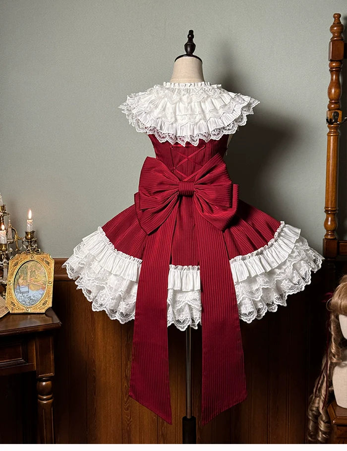 Alice Girl - Arrogant Miss - Sweet Lolita Jumper Dress with Tiered Lace Dress