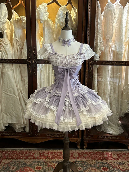 Meowing and fruity - Dream of Floral - Doll-Like Sweet Lolita Dress, Tiered Petal Hem