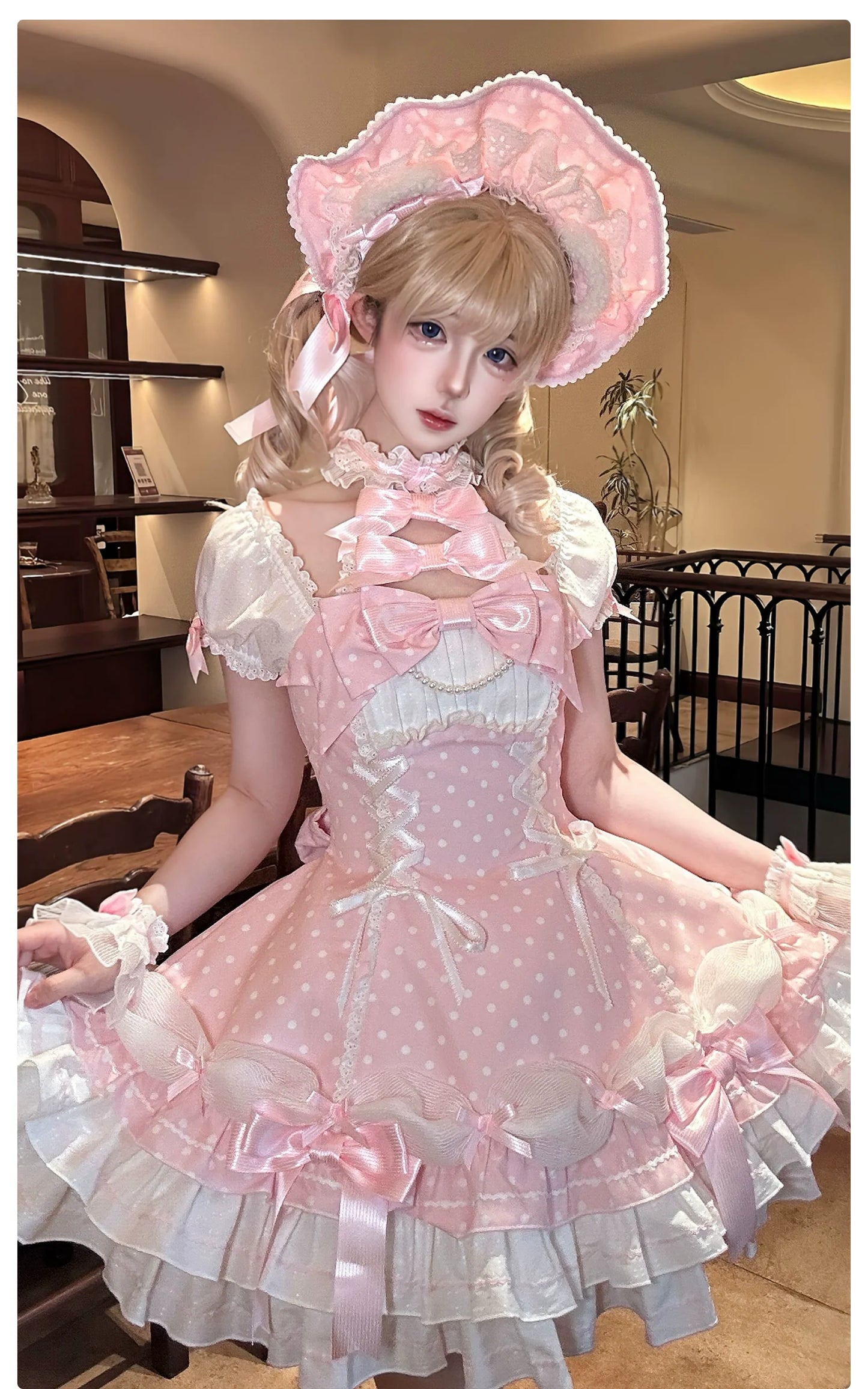 Alice Girl - Old School Polka Dots - Halter Neck Sweet Lolita OP Dress