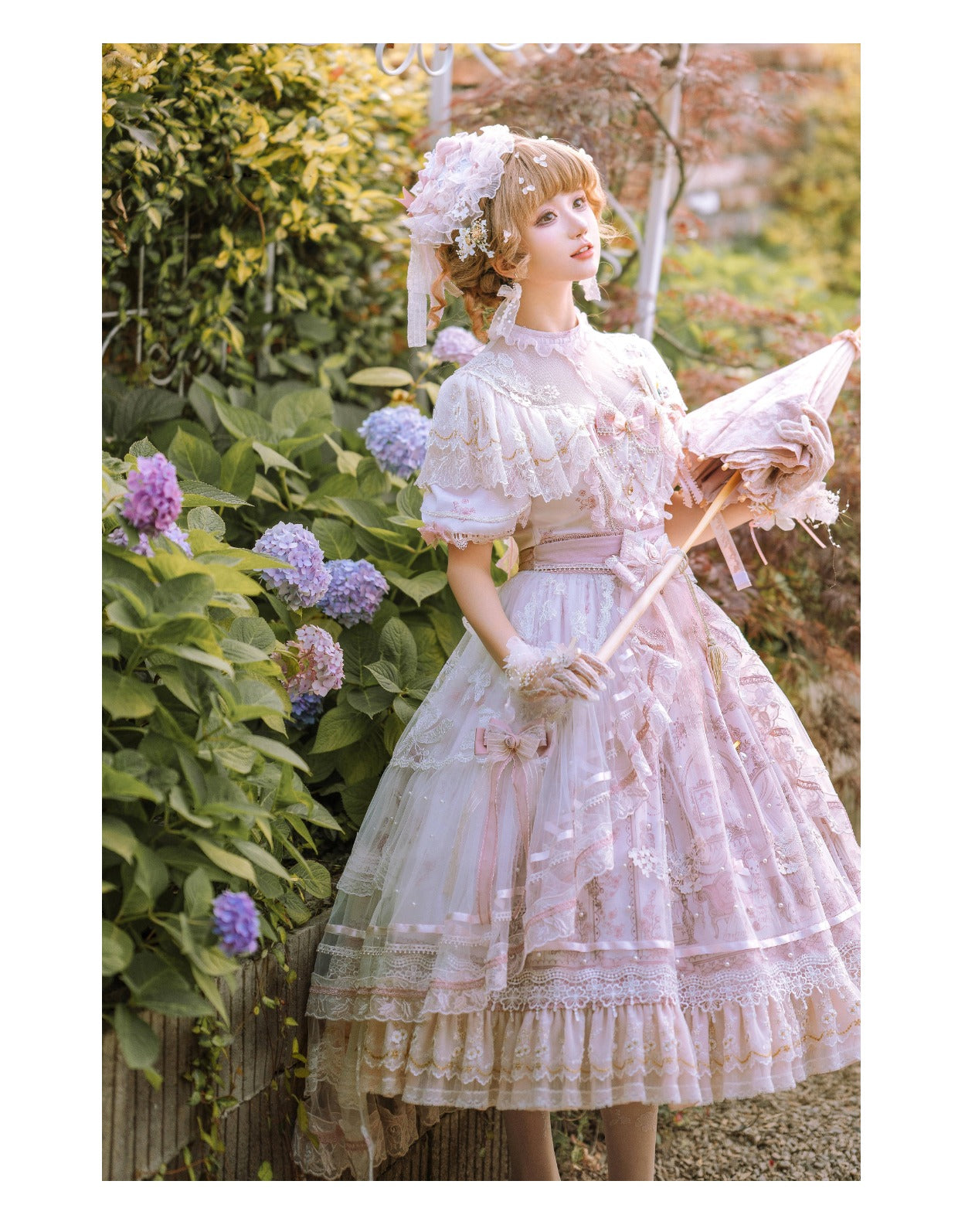 Garden Cat - Sunset Realm Lolita Bride Gorgeous OP FS