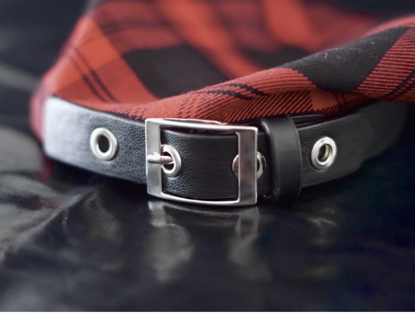 Strange Sugar - Gothic Lolita Black-red Plaid Hairband