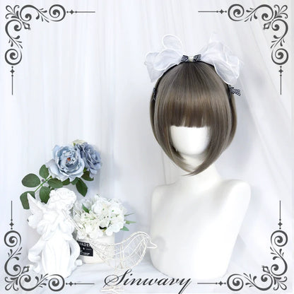 Sinwavy - Light Gothic Lolita Wig, Green-Toned Ash Grey