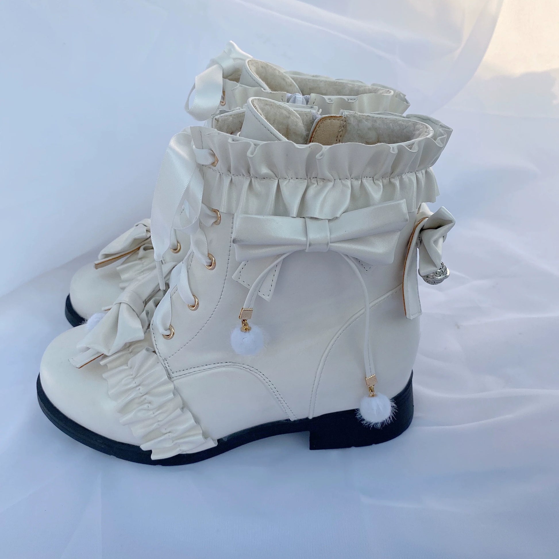 Fairy Godmother - Enthusiastic Ideation - Elegant Lolita Shoes Fleeced Short Martin Boots