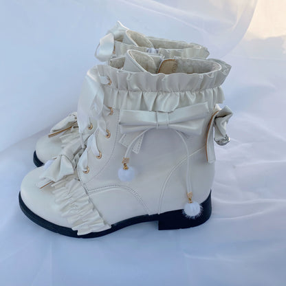 Fairy Godmother - Enthusiastic Ideation - Elegant Lolita Shoes Fleeced Short Martin Boots