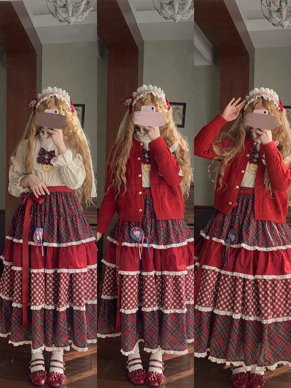 Miss Point - Forest Berry Bunny - Sweet Lolita Plaid Skirt Tiered Ruffles Spring SK