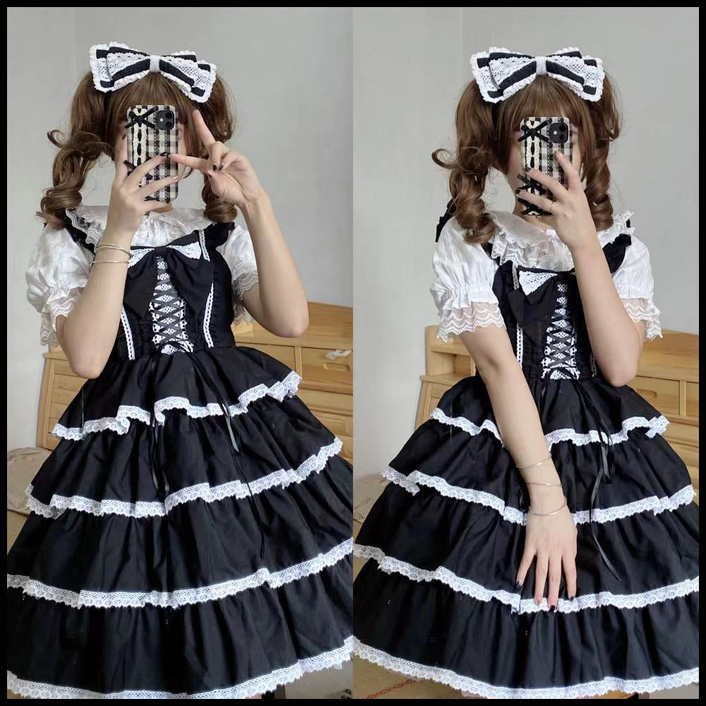 Ilovexiaolu - Princess Tata Kawaii Solid Color Lolita JSK