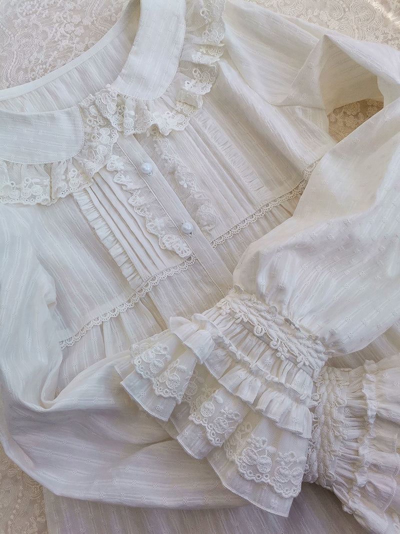 Yilia - Long Sleeve Lovely Lolita Cotton Blouse