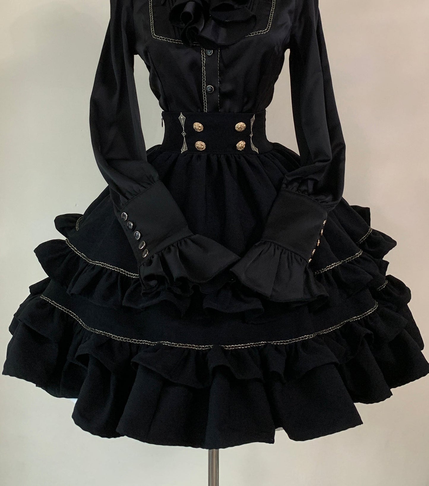SilentMars - Law of the Fallen Moon - Retro Lolita Vest Coat Suit Knight Style Skirt