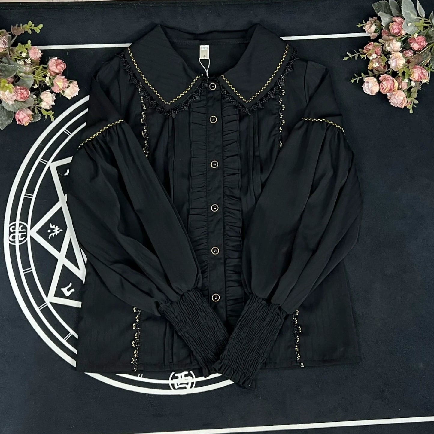 DMFS Lolita - Sweet Lolita Blouse Vintage Mutton Sleeves Winter Lolita Shirt