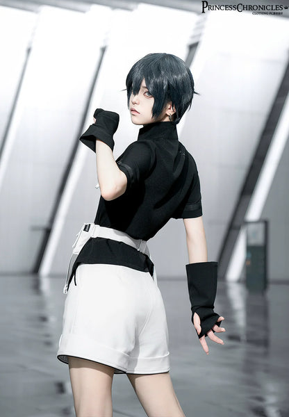 Princess Chronicles - White Cat - Futuristic Style Cool Lolita Pants Suit With Cat Ear Coat