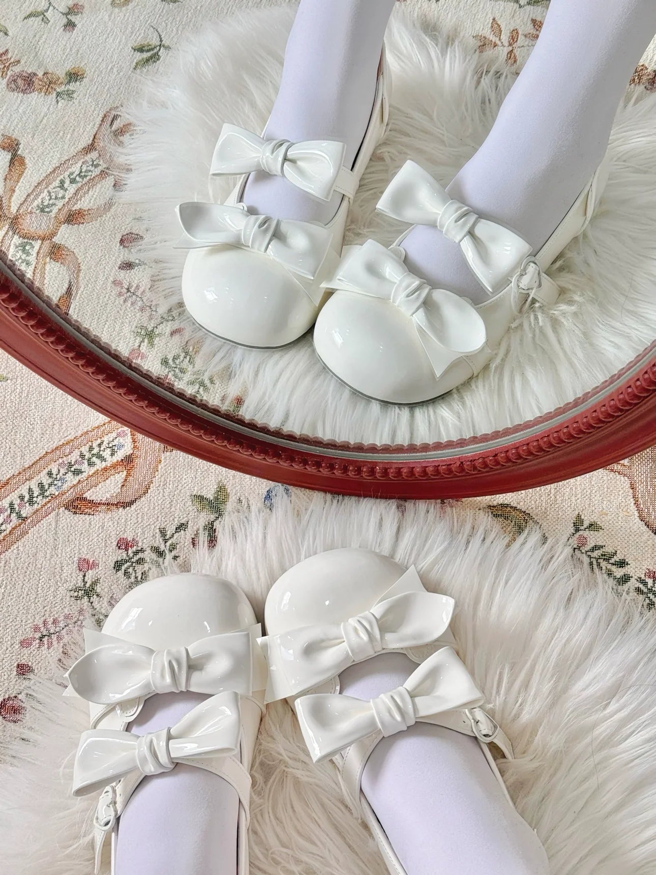 Beauty Bunny - Kawaii Lolita Shoes Low Heels Round Toe PU Shoes