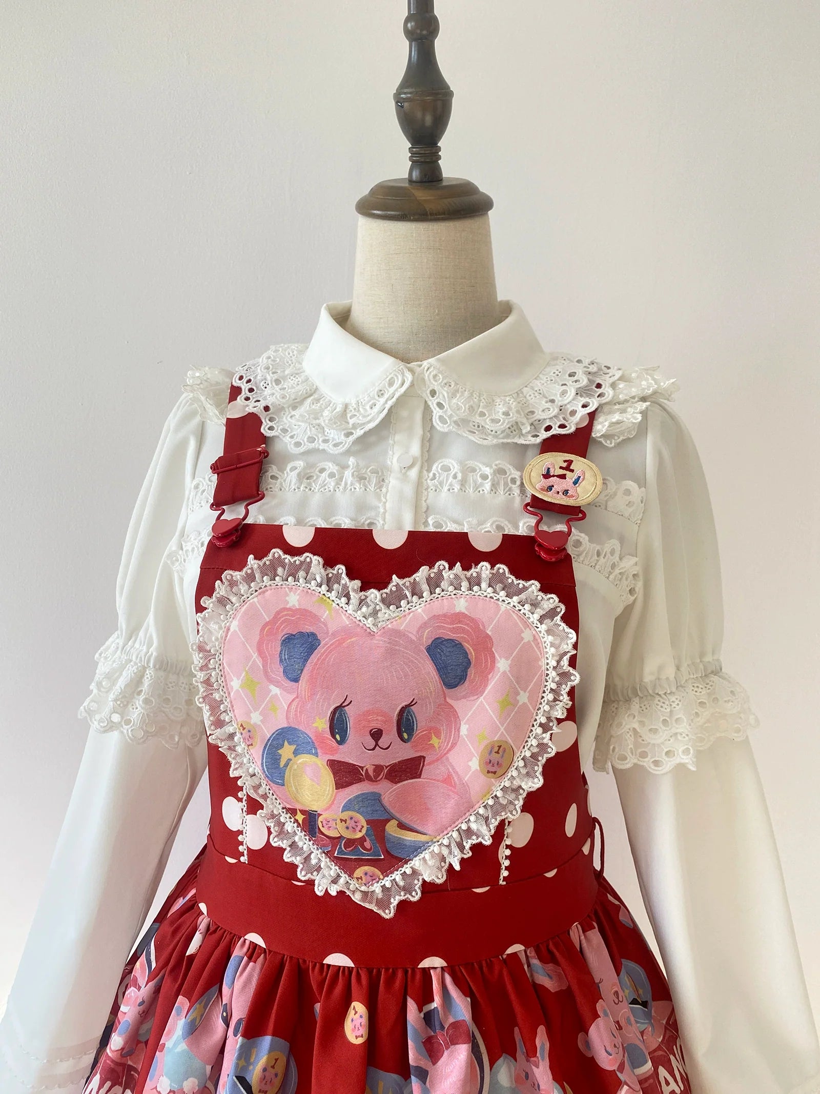 Little Dipper - Cherry Xiaobei - Daily Lolita Splicing Sleeve Lace Shirt