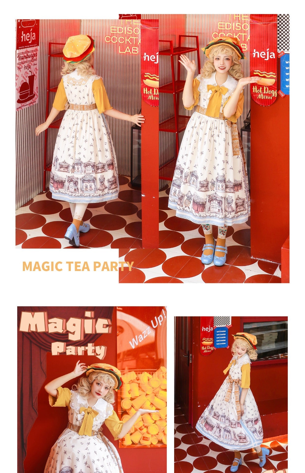 Magic Tea Party - Box Theatre - Classical Lolita Beige Rabbit Print JSK