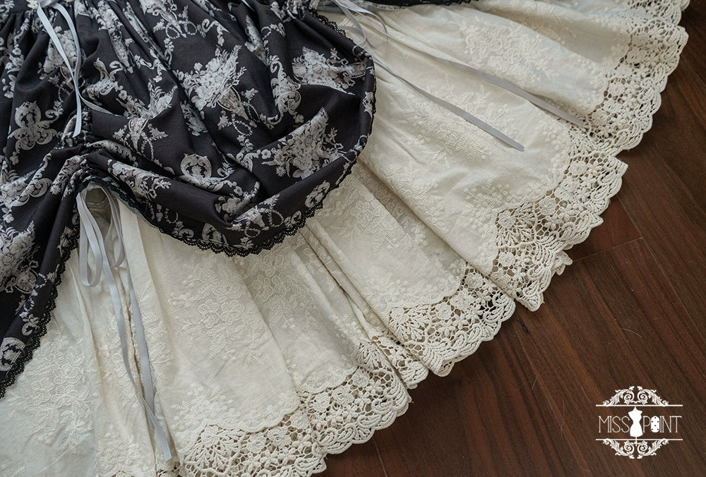 Miss Point - Customized Vintage Lolita Skirt Elegant Pullover Fishbone SK